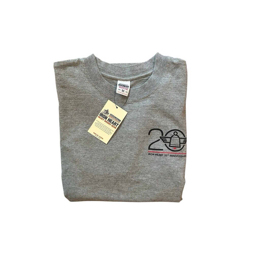Iron Heart T Shirt Mens Medium Heavy Weight Gear Made in Japan Gray